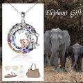 wholesale Sterling Silver Blue Purple Volcano Crystal Elephant Pendant for Mom-0-5