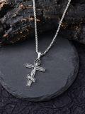 wholesale 925 Sterling Silver Crucifix Cross Pendant Necklace  for Men & Women - Religious  Set w/ 24  and Box Packaging-0-3