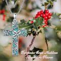wholesale  Sterling Silver Turquoise Cross Necklace with Birth Flower Pendant -0-42