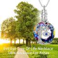 wholesale 925 Sterling Silver Rainbow Crystal Tree of Life Evil Eye Urn Keepsake Locket Necklace for Ashes Memorial Jewelry 24 Chain Included-0-4