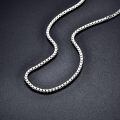 wholesale 925 Sterling Silver Box Chain Necklace Lobster Clasp For Women Men-0-3