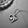 wholesale 925 Sterling Silver Angel Heart Necklace With Moonstone Heart Pendant-0-2