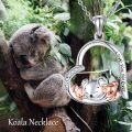 wholesale 925 Sterling Silver Koala Family Love You Forever Heart Pendant Necklace for Women Girls Gifts-0-4