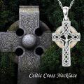 wholesale 925 Sterling Silver Cross Pendant with Opal Stones - Celtic Knot Design Necklace s for Women (Christmas)-0-4