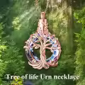 TOUPOP Sterling Silver Crystal Tree Of Life Urn Necklace For Ashes Memorial Keepsake-0-3