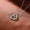 TOUPOP Sterling Silver Stone Heart Pendant Necklace Gifts For Her-0-4
