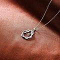TOUPOP Sterling Silver Heart Pendant Necklace with Stone-0-4