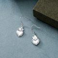 wholesale 925 Sterling Silver Baseball Heart Drop Earrings-0-2