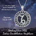 wholesale Sterling Silver Blue Sandstone 12 Zodiac Constellation Necklace for Women Men-0-4