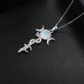 wholesale 925 Sterling Silver Snake and Triple Moon Goddess Pendant Necklace for Women Wicca Jewelry-0-4