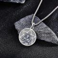wholesale 925 Sterling Silver Pentagram Baphomet Pendant Protection Amulet Necklace for Men Women Gifts -0-3