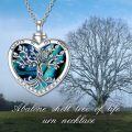 wholesale 925 Sterling Silver Tree of Life Urn Necklace for Ashes Heart Cremation Jewelry Memorial Keepsake with Funnel Filler for Women Men-0-3