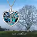 wholesale 925 Sterling Silver Tree of Life Urn Necklace for Ashes Heart Cremation Jewelry Memorial Keepsake with Funnel Filler for Women Men-0-4