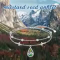 wholesale 925 Sterling Silver Mountain Opal Teardrop Cross Anklets Wholesale with Adjustable Chain and Beads-0-3