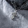 wholesale 925 Sterling Silver Deer Antler Cross Pendant Necklace for Men Hunting s-0-2
