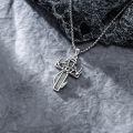 wholesale 925 Sterling Silver Deer Antler Cross Pendant Necklace for Men Hunting s-0-2