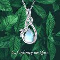 wholesale 925 Sterling Silver Blue Moonstone Pear Shape Infinity Teardrop Pendant Necklace-0-4