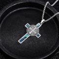 wholesale 925 Sterling Silver Abalone Shell Cross Pendant Necklace with Rose Crucifix and Saint Benedict Design-0-4