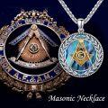 wholesale 925 Sterling Silver Masonic Pendant Necklace with Abalone Shell and Gold Plated Triangle Design for Men Women Gift 24 inches Chain Length-0-3