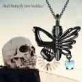 wholesale Black  Butterfly Cremation Pendant with Heart Charm and Funnel Set - Keepsake Jewelry for Ashes Memory Gift-0-4