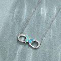 wholesale 925 Sterling Silver Butterfly Opal CZ Infinity Love Pendant Necklace for Women Girls s-0-3