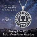 wholesale Sterling Silver Blue Sandstone 12 Zodiac Constellation Necklace for Women Men-0-16