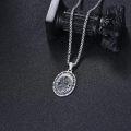 wholesale 925 Sterling Silver Saint Michael Archangel Protection Medal Necklace with Chain Gift for Women and Men-0-1
