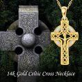 wholesale 14K Gold Celtic Knot Opal Cross Pendant Necklace for Women-0-4
