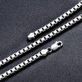 wholesale 925 Sterling Silver Box Chain Necklace Lobster Clasp For Women Men-0-2
