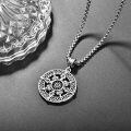 wholesale 925 Sterling Silver Oxidized Vintage Compass Pendant Necklace With Chain-0-4