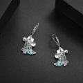 wholesale 925 Sterling Silver Abalone Shell Cowboy Boots Leverback Earrings for Women Western Style Jewelry 4cm Long-0-3