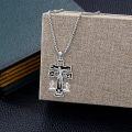 wholesale 925 Sterling Silver Caravaca Cross Angel Crucifix Pendant Necklace-0-3