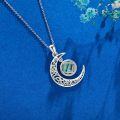 wholesale 925 Sterling Silver Abalone Shell Crescent Moon Pendant Necklace Holiday Gift for Her-0-3