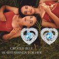 wholesale 925 Sterling Silver Birthstone Heart Stud Earrings Jewelry Gifts for Women-0-59