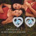 wholesale 925 Sterling Silver Birthstone Heart Stud Earrings Jewelry Gifts for Women-0-59