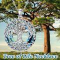 wholesale 925 Sterling Silver Abalone Shell Tree Of Life Pendant Necklace with 18+2 Chain-0-11