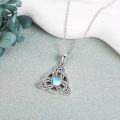 wholesale 925 Sterling Silver Celtic Triquetra Necklace with Moonstone and Turquoise-0-3