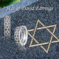 wholesale 925 Sterling Silver Star of David Celtic Knot Huggie Earrings 14mm Diameter-0-5
