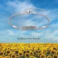 wholesale 925 Sterling Silver Cremation Jewelry Sunflower Memorial Bracelet with Funnel and Spoon Set for Ashes Keepsakes-0-6