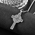wholesale 925 Sterling Silver Turquoise Celtic Cross Pendant Necklaces for Men Women Irish Knot Protection  Set of 3-0-3