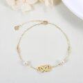 wholesale 14K Gold Infinity Heart Pearl Charm Bracelet - Elegant  for Her-0-2