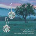 wholesale 925 Sterling Silver Abalone Shell Tree of Life Drop Earrings for Women Girl's Gift-0-5