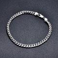 wholesale Sterling Silver Cuban Link 5mm 7mm Curb Chain Bracelet for Men Women-0-3