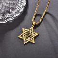 wholesale 925 Sterling Silver Gold Plated Star Of David Menorah Pendant Necklace-0-4