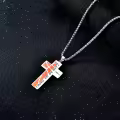 TOUPOP Sterling Silver Stone Sport Cross Pendant Necklace I Can Do All Things-0-4