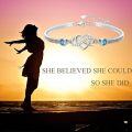 wholesale 925 Sterling Silver Blue Crystal Infinity Heart Bracelet for Women-0-4