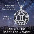 wholesale Sterling Silver Blue Sandstone 12 Zodiac Constellation Necklace for Women Men-0-19