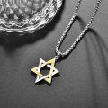 wholesale 925 Sterling Silver Gold Plated Star of David Pendant Necklace  for Men s-0-1