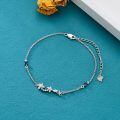 wholesale 925 Sterling Silver Blue Stone Butterfly Charm Adjustable Bracelet Gift for Women Girl-0-2