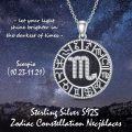 wholesale Sterling Silver Blue Sandstone 12 Zodiac Constellation Necklace for Women Men-0-37